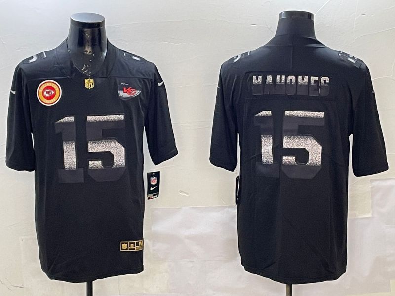 Men Kansas City Chiefs 15 Mahomes Black 2025 Nike Fashion Limited NFL Jersey style 3